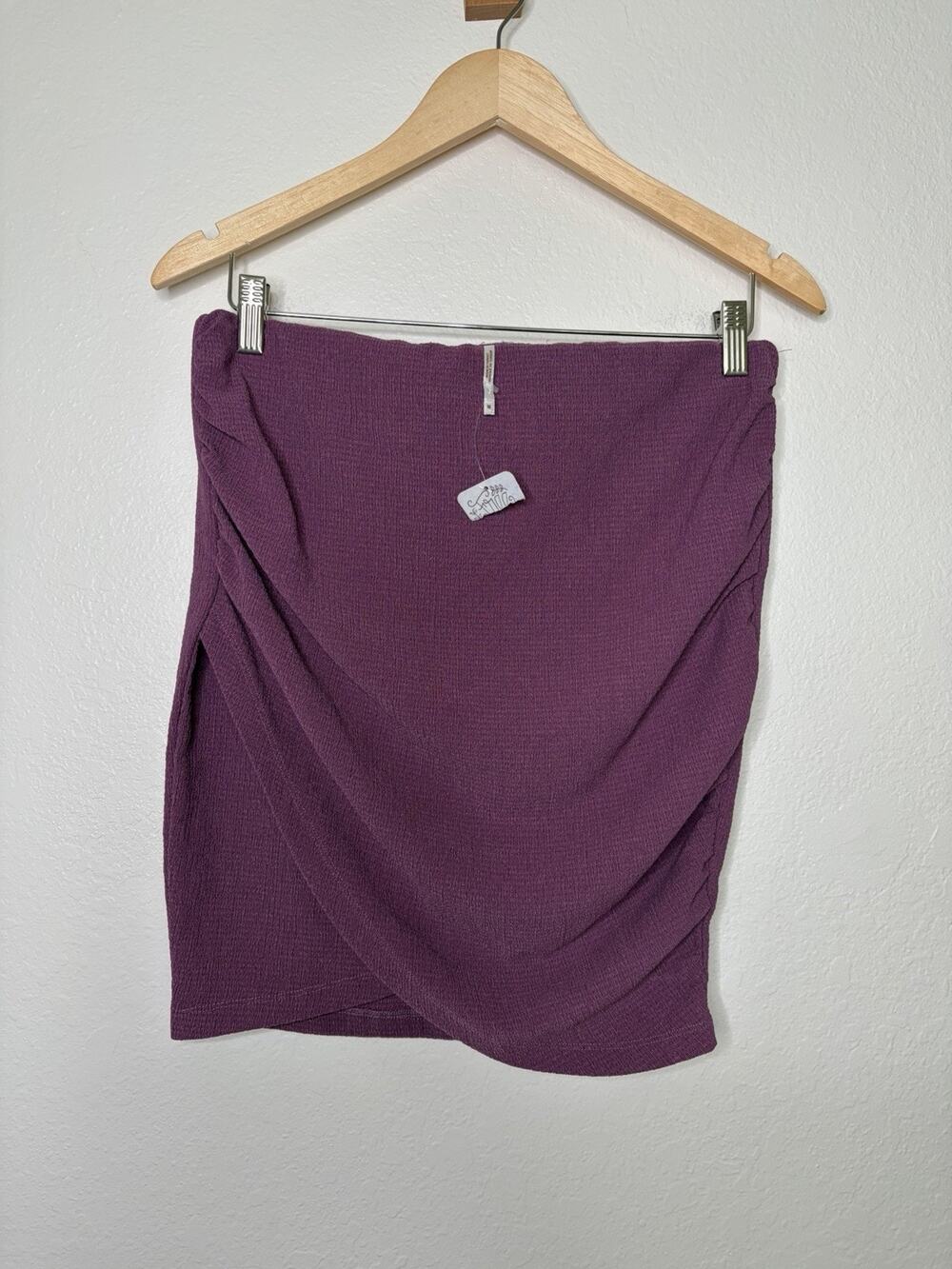 NWT Free People Angie Wrap Mini Skirt in Plum Size Medium Whimsical Boho Chic
